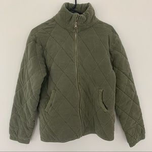 Green quilted jacket